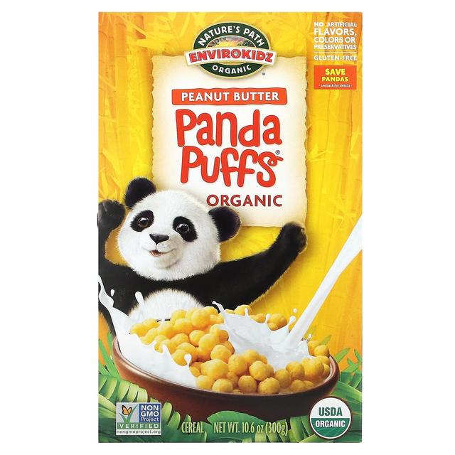 Nature's Path Naturens vej, EnviroKidz, Økologisk jordnøddesmør Panda Puffs Korn, 10,6 oz (300 g) on Productcaster.