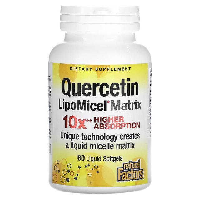 Natural Factors, Quercetin LipoMicel Matrix, 60 Liquid Softgels on Productcaster.