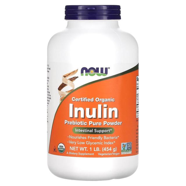 NOW Foods, Certified Organic Inulin, Prebiotic Pure Powder, 1 lb (454 g) on Productcaster.