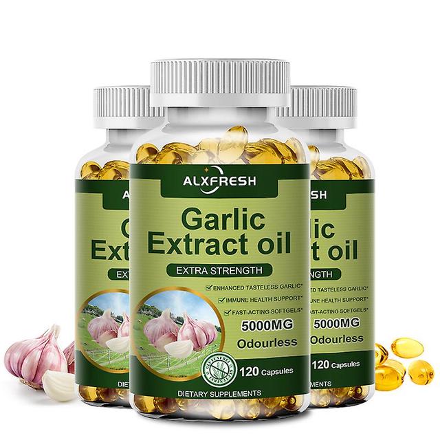 Huamade Organic Garlic Oil Extract Capsule Promote Immune And Cardiovascular Support Increase Glutathione Level Cellular Detox 3X Bottle 60PCS on Productcaster.