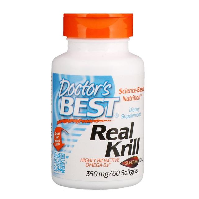 Doctor's Best Lægens Bedste, Ægte Krill, 350 mg, 60 Softgel Kapsler on Productcaster.