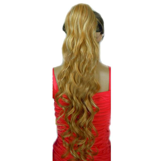 Huizhiwentong Long Curled Hair Wave Curl Elastic Button Horsetail 2/30 on Productcaster.