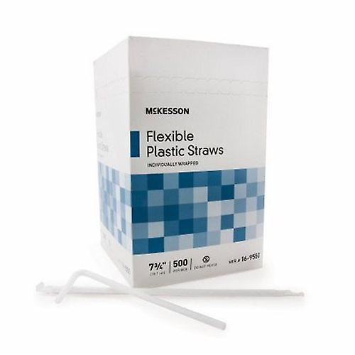 McKesson Flexible Drinking Straw 7-3/4 Inch White Individually Wrapped, Count of 20 (Pack of 1) on Productcaster.