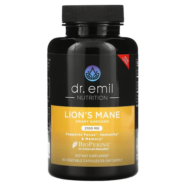 Dr Emil Nutrition, Lion's Mane Smart Shrooms , 2 100 mg, 90 Rastlinné kapsuly on Productcaster.