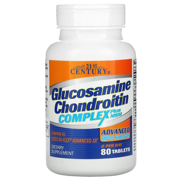 21st Century Século 21, Glucosamina Complexo de Condroitina Plus MSM, Força Tripla Avançada, 80 Comprimidos on Productcaster.