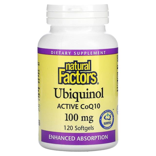 Natural Factors, Ubiquinol, Active CoQ10, 100 mg, 120 Softgels on Productcaster.