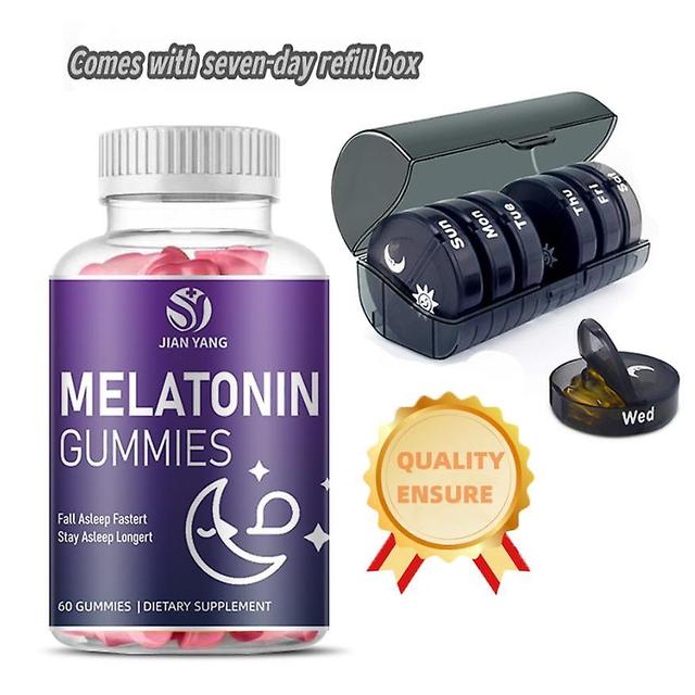 Leveres med en 7-dages tilskudskasse, Melatonin Gummies 10 mg 20 mg voksne med L-theanin, tryptophan, B6, B12 ekstra styrke 1 tablet 60 kapsler 1PC on Productcaster.