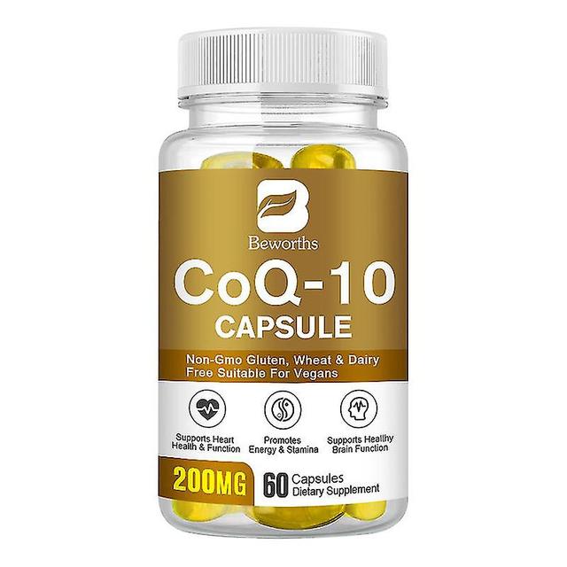 Guoguo 200mg Coq-10 Capsules Heart Health & Cellular Energy Support Maintain Brain Health Antioxidant Co Q-10 Enzyme Vitamin Tablets 60 capsules on Productcaster.