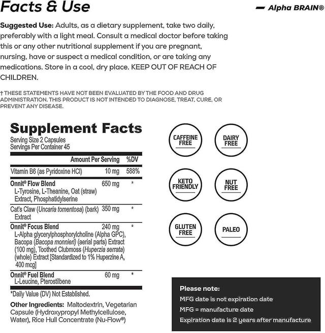 Brain - Nootropics Brain , , Memory Focus Supplement(60 S) 3 Bottles on Productcaster.