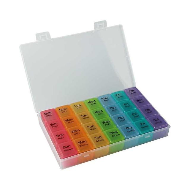 Rainbow Pill Organizer - Single Pack, 23.8x14.7x3.7cm, Plastic, Multicolored on Productcaster.