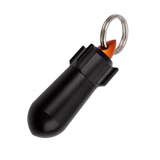 Edc Métal imperméable à l’eau capsule Conteneur Sceau Bouteille Boîte de premiers soins pour pilule pour Ta Noir on Productcaster.