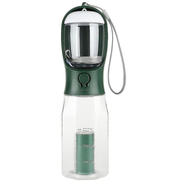 Scacv 3 em 1 portátil cão garrafa de água multi-funcional dispensador de água pet com recipiente de comida e saco de resíduos (kallaite) Verde-preto on Productcaster.