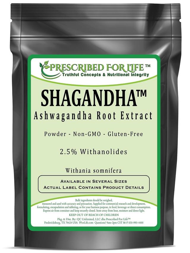 Prescribed For Life Shagandha - Ashwagandha Root Extract - 2.5% Withanolides by Sabinsa (Withania somnifera) 2 oz (57 g) on Productcaster.