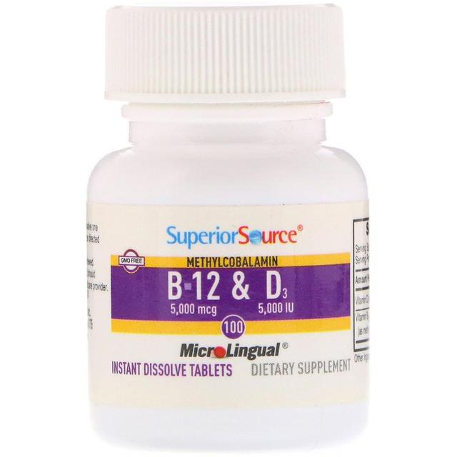 Superior Source Superieure bron, methylcobalamin B-12 en vitamine D3, 100 tabletten on Productcaster.