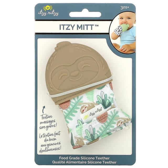 itzy ritzy, Itzy Mitt, Food Grade Silicone Teether, 3+ Months, Sloth, 1 Teether on Productcaster.