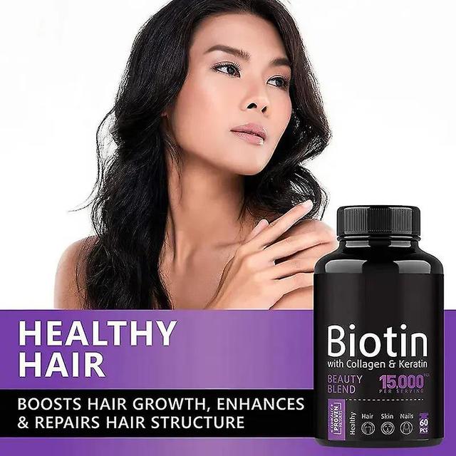 Biotin mit Kollagen und Keratin -15000 Mcg - 60 - Kapseln 2PCS on Productcaster.