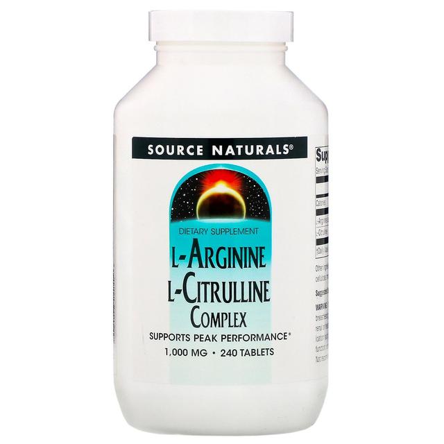 Source Naturals Lähde Naturals, L-arginiini L-sitrulliinikompleksi, 1,000 mg, 240 tablettia on Productcaster.