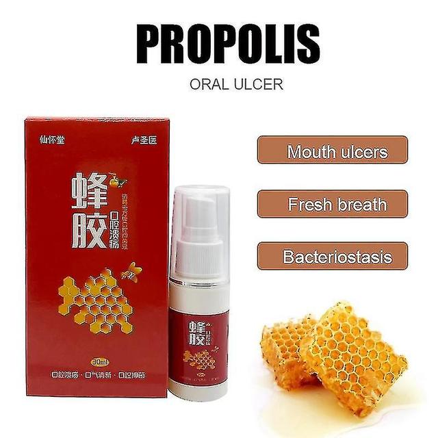 Exquisites 30ml Propolis Oral Ulcer Antibakterielles Mundspray behandelt schnell Mundgeschwüre Frischer Atem und antibakterielle Wirkung im Mund on Productcaster.