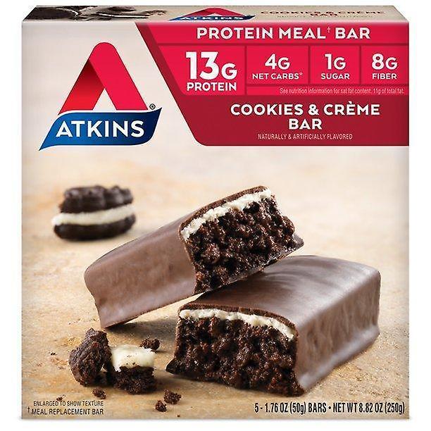 Atkins meal bar, cookies n crème bar, 5 barov, 1,76 oz (50 g), 5 počtov on Productcaster.