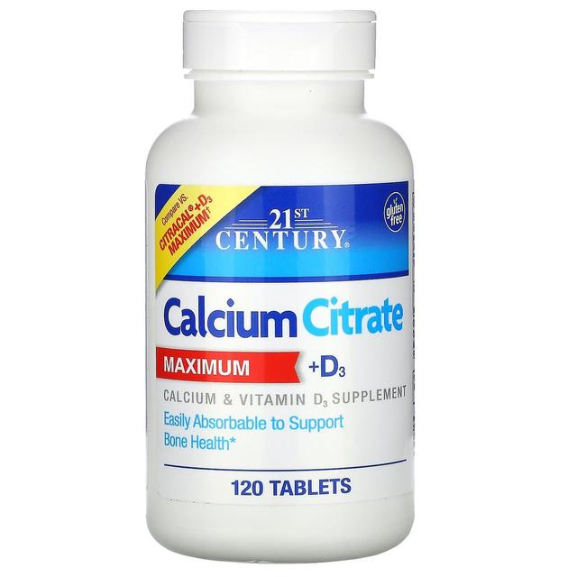 21st Century, Calcium Citrate Maximum + D3, 120 Tablets on Productcaster.