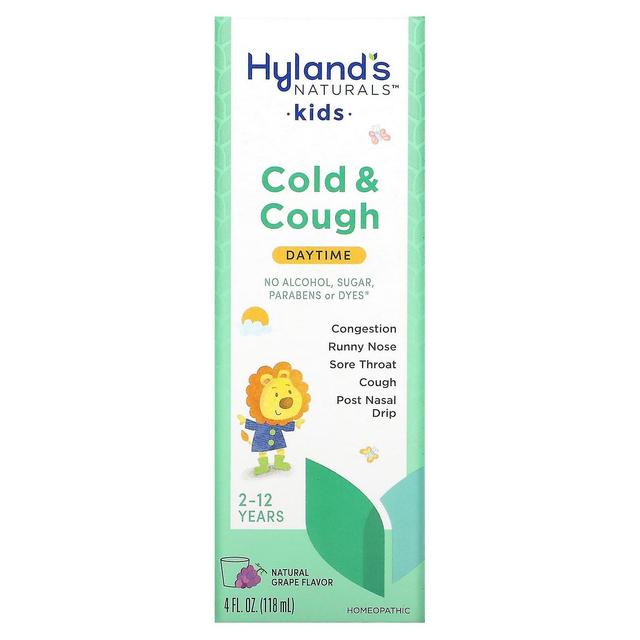 Hyland's, Crianças, Resfriado e tosse, Diurno, Idades 2-12, Uva natural, 4 fl oz (118 ml) on Productcaster.