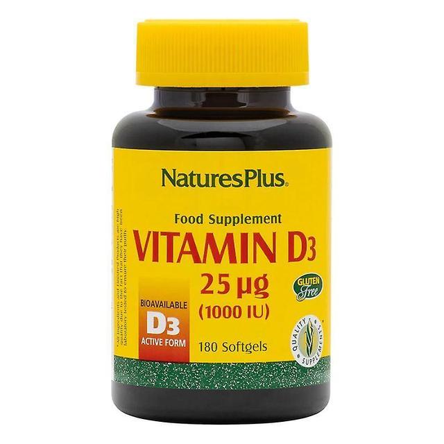 Nature's Plus Vitamiini D3 1000 IU injektiokuiva Softgels 180 (1042) on Productcaster.