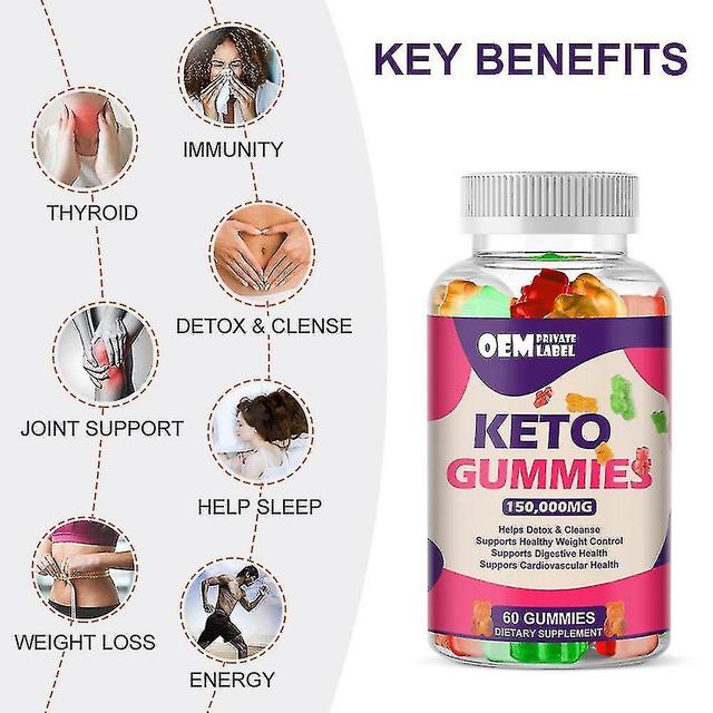 60ct Keto Diet Gummies Apple Cider Vinegar Ketogenic Bear Gummies 2PCS on Productcaster.