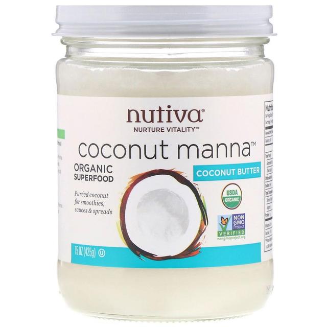 Nutiva, Orgânico, Maná de Coco, Purê de Coco, 15 oz (425 g) on Productcaster.