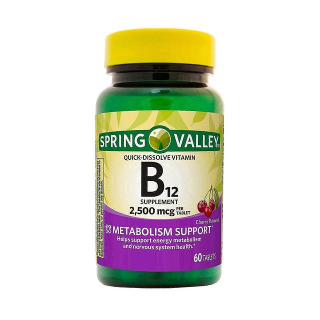 Spring Valley Comprimés de vitamine b12 à dissolution rapide de la vallée printanière, saveur de cerise, 60 ea on Productcaster.