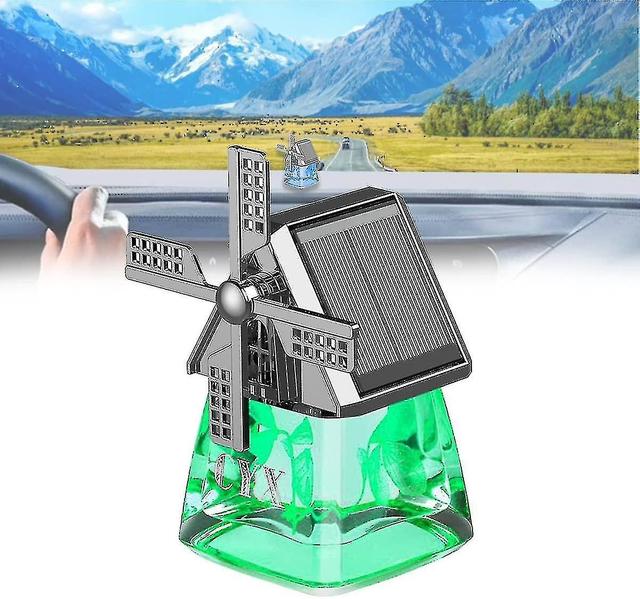 Car Air Fresheners, Solar Energy Car Fragrance Diffuser, Windmill Solar Energy Rotating Aromatherapy Car Air Freshener Green on Productcaster.