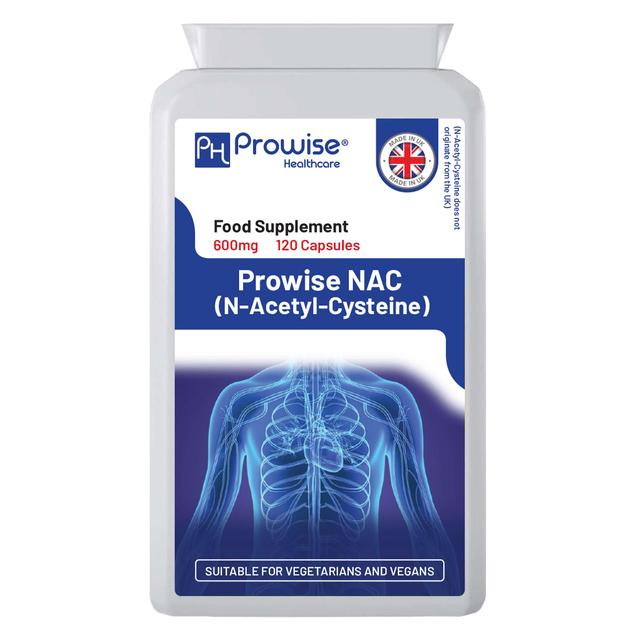 Prowise Healthcare NAC N-Acetil- Cisteina 600mg 120 Capsule | Adatto a vegetariani e vegani | Made In UK di Prowise on Productcaster.