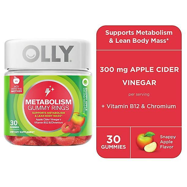 Olly metabolism gummy rings, apple cider vinegar, vitamin b12, chromium, apple flavor, 30 ct on Productcaster.