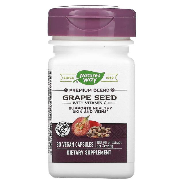 Nature's Way, Premium blanding, Vindruekerneolie med C-vitamin, 100 mg, 30 veganske kapsler on Productcaster.