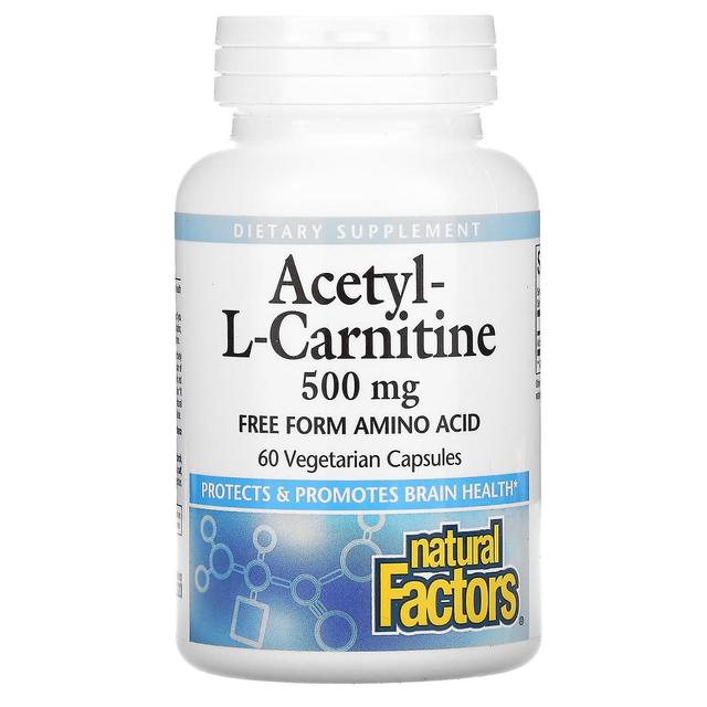 Natural Factors, Acetyl-L-Carnitine, 500 mg, 60 Vegetarian Capsules on Productcaster.