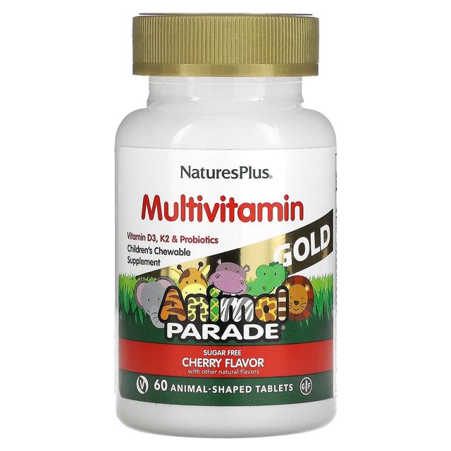 Nature's Plus NaturesPlus, Animal Parade Gold, Children's Chewable Multivitamin Supplement, Cherry, 60 Animal-Shap on Productcaster.