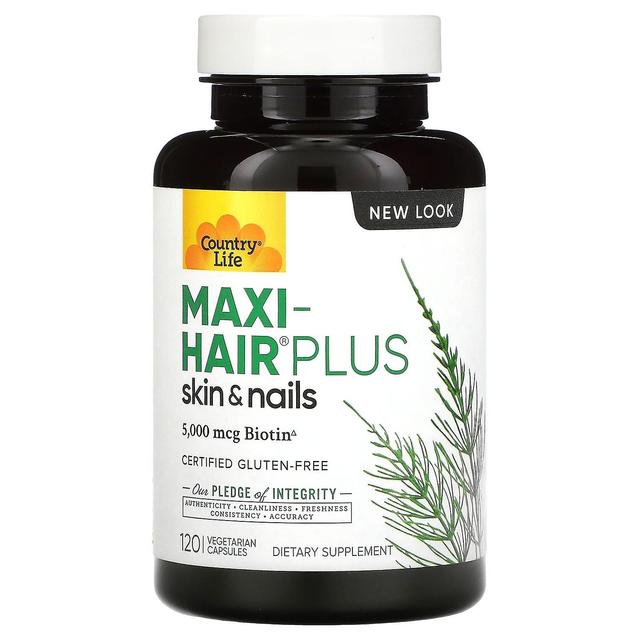 Country Life, Maxi-Hair Plus, 1,250 mcg, 120 Vegetarian Capsules on Productcaster.