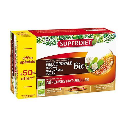 Super Diet Royal jelly honey pollen 50% offered 30 ampoules on Productcaster.