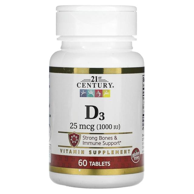 21st Century, D3, 25 mcg (1,000 IU), 60 Tablets on Productcaster.