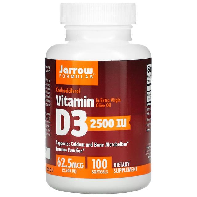 Jarrow Formulas, Vitamin D3, Cholecalciferol, 62,5 mcg (2.500 IE), 100 Kapseln on Productcaster.