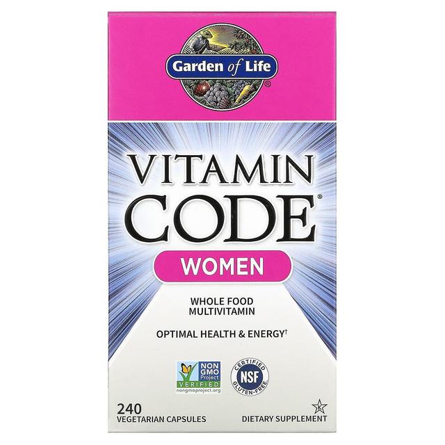 Garden of Life, Vitamin Code, Whole Food Multivitamin for Women, 240 Vegetarian Capsules on Productcaster.