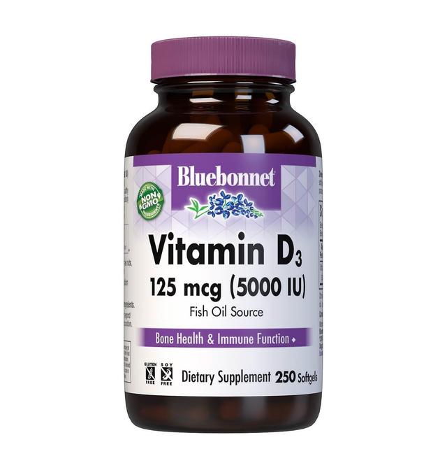 Bluebonnet Vitamin D3 5,000iu 250 Softgels on Productcaster.