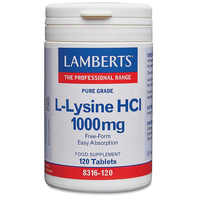 Lamberts l-lysine hci 1000mg 120's on Productcaster.