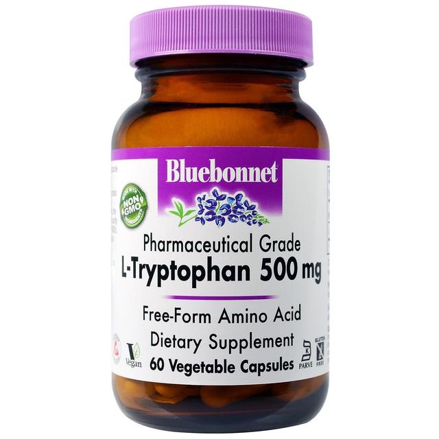 Bluebonnet Nutrition, L-Tryptophan, 500 mg, 60 Vegetable Capsules on Productcaster.