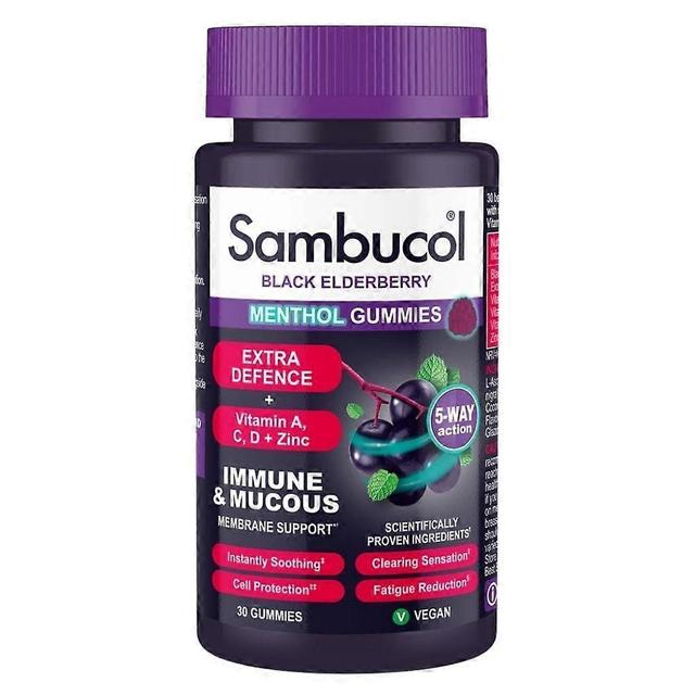 Sambucol Black Elderberry Menthol Gummies 30 on Productcaster.