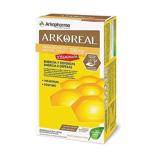 Arkopharma Arkoreal Royal Jelly Vitamins 500mg with Orange and Honey Flavour 20 ampoules of 15ml (Orange - Honey) on Productcaster.