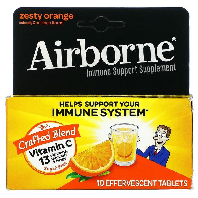 AirBorne, Immune Support Supplement, Zesty Orange, 10 Effervescent Tablets on Productcaster.