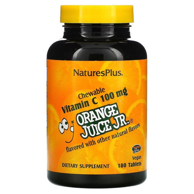 Nature's Plus NaturesPlus, Appelsinjuice Jr., Tyggetabletter C-vitamin, 100 mg, 180 tabletter on Productcaster.