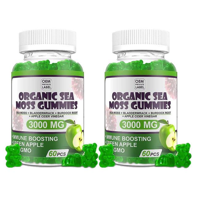 Organic Seaweed Gummies 3000 Mg Green Apple Flavor - Vitamin Supplement Suitable For Adults And Children (60 Capsules) on Productcaster.