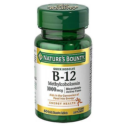 Nature's Bounty B-12 Methylcobalamin, 1000 Mcg, Natural Cherry Flavor 60 Tabs (pack Of 1) on Productcaster.