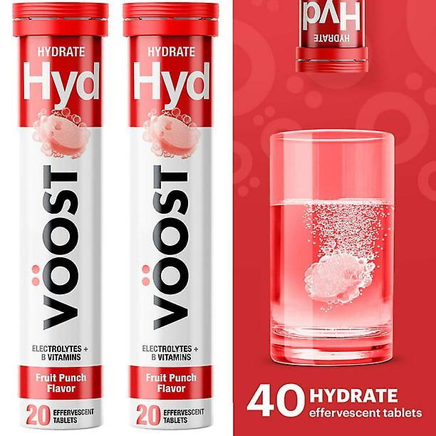 Voost hydrate šumivý vitamínový nápoj tableta, ovocný punč, 40 ct on Productcaster.